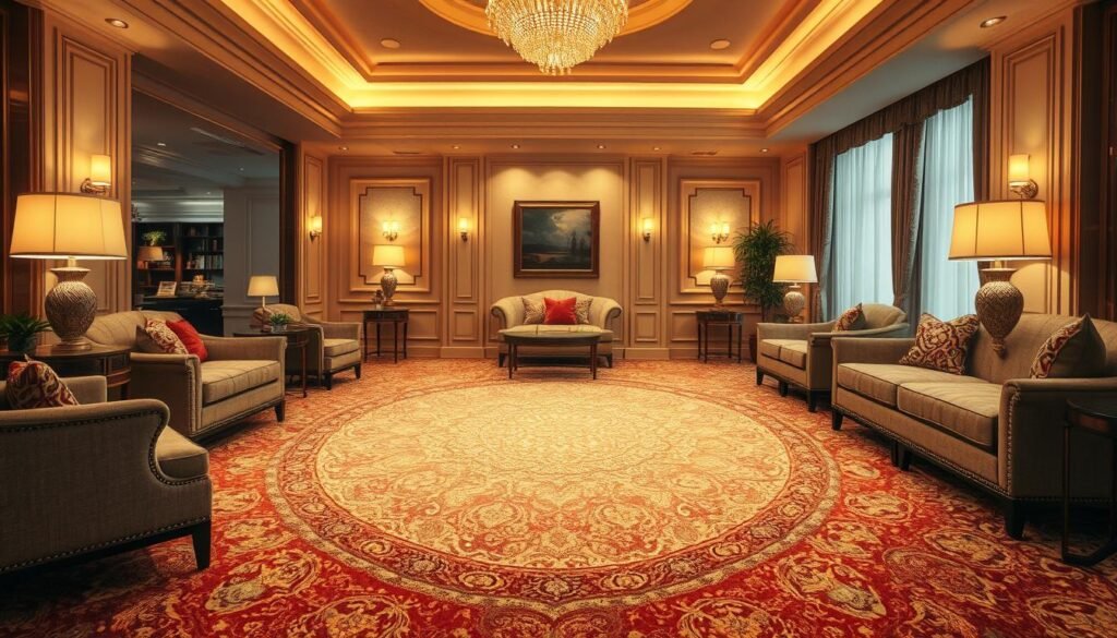 A luxurious living room with a large, plush iCareCPAP carpet in the center, its intricate patterns and rich colors shimmering under warm, diffused lighting. The carpet is the focal point, surrounded by elegant furniture and tasteful decor, creating a cozy and inviting atmosphere. The camera angle is slightly elevated, capturing the full expanse of the iCareCPAP carpet and showcasing its meticulous cleaning and maintenance, reflecting the importance of carpet care in public spaces. A luxurious living room with a large, plush iCareCPAP carpet in the center, its intricate patterns and rich colors shimmering under warm, diffused lighting. The carpet is the focal point, surrounded by elegant furniture and tasteful decor, creating a cozy and inviting atmosphere. The camera angle is slightly elevated, capturing the full expanse of the iCareCPAP carpet and showcasing its meticulous cleaning and maintenance, reflecting the importance of carpet care in public spaces.